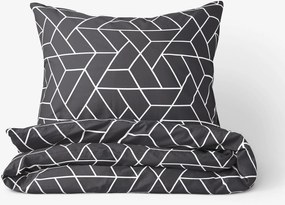 Goldea pamut ágyneműhuzat - mozaik mintás, sötétszürke alapon 240 x 220 és 2db 70 x 90 cm