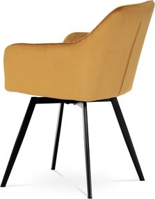 Elegáns Bársony Étkezőszék Sárga Színben Forgó Mechanizmussal. DCH-425 YEL4