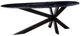 TROCANO prémium márvány étkezőasztal - 220cm - fekete