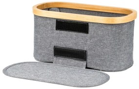 G21 tárolódoboz 30 x 15 x 15 cm, bambuszfedéllel, szürke