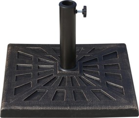 Outsunny 15 kg-os Négyzetes Napernyő Állvány, Napernyő Súly, Állvány 38 mm Átmérőjű Oszlophoz, Erkélyhez, Teraszhoz, Kerthez, Bronz | Aosom