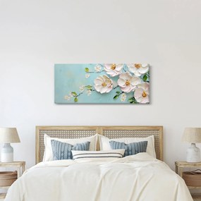 Kép - Virágok kék háttéren (120x50 cm)