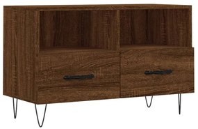 barna tölgyszínű szerelt fa TV-szekrény 80 x 36 x 50 cm