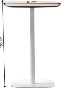 Bárasztal, tölgy/fehér, MDF/fém, átmérő 60 cm, HARLOV