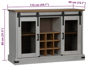 HALDEN fehér tömör fa komód 2 tolóajtóval 112x40x80 cm
