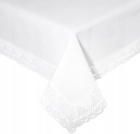 Abrosz dekoratív Nataly 140x220 Eurofirany fehér, csipkével díszített