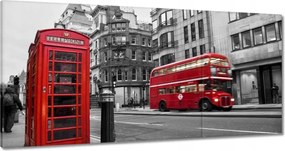 Vászonkép 180x90 Piros busz