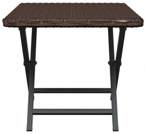 barna összecsukható polyrattan asztal 45x35x32 cm