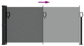 antracitszürke behúzható oldalsó napellenző 100 x 500 cm