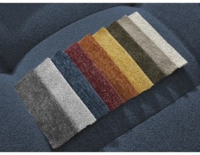 Kék zsenília kinyitható-tárolóhelyes sarokkanapé (bal oldali-heverő résszel) Roxelane – Bobochic Paris