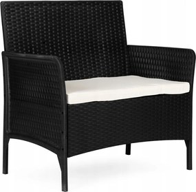 Kerti kanapé kétszemélyes párnával pad erkély terasz kert fekete Mult