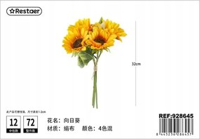 Mesterséges Napraforgó Virágok 32CM Kiváló Minőség Dekoráció