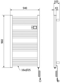 Mexen Aran, elektromos fűtőelem 960x500 mm, 500 W, fehér, W306-0960-540-00-20