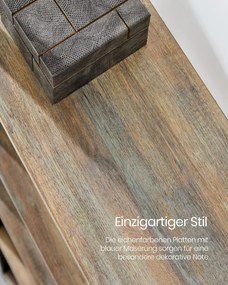 Könyvespolc, 14 polcos könyvespolc, 158 x 166 x 24 cm, türkizbarna és tintafekete