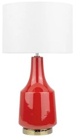 Piros kerámia asztali lámpa 60 cm TRIVERSA Beliani