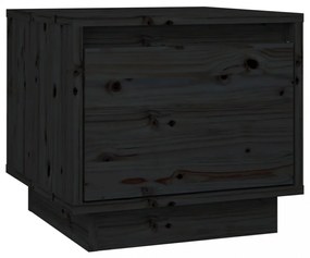2 db fekete tömör fenyőfa éjjeliszekrény 35 x 34 x 32 cm