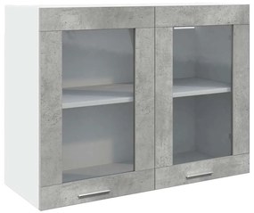 “Lyon” 7 részes betonszürke szerelt fa fürdőszobai bútorszett