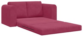 Floor Sofa Bed 2 az 1-ben Borvörös 148x71x83 cm Velúr