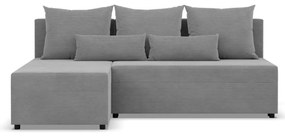 Nobu sarokkanapé, kordbársony, univerzális oldal, szürke