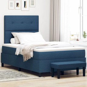 Box Spring Ágy Matraccal & Pad Kék 120x190 cm Szövet