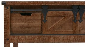 barna tömör fenyő konzolasztal 131 x 35,5 x 75 cm