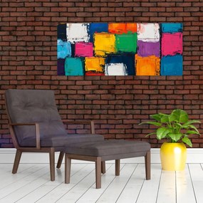 Kép - Színes négyzetek festménye (120x50 cm)