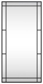 fekete téglalap alakú vas fali tükör 50 x 100 cm