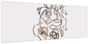 Kép - Line art arckezelés (órával) (90x30 cm)