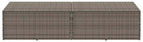 szürke polyrattan kerti tárolóláda 220x50x58 cm