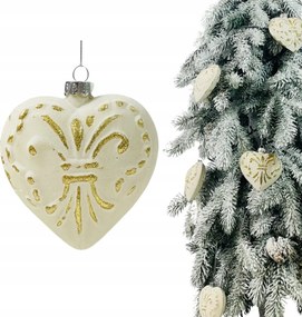 Arany Szív Alakú Üveg Dísz Díszítés Karácsonyfára Karácsonyfa Díszek 9 CM