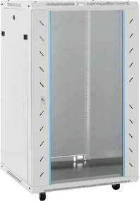 vidaXL 18U hálózati szekrény 19" forgó lábakkal IP20 60 x 60 x 100 cm