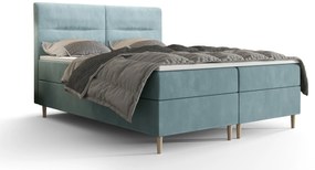 Franciaágy Boxspring 180 cm Saruta (szürkéskék) (matraccal és tárolóhellyel). 1047366