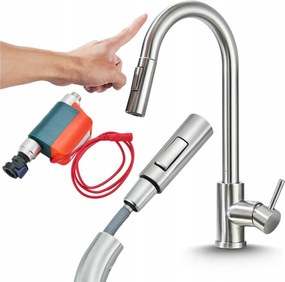 Konyhai Csaptelep Modern Érintőképernyős Kihúzható Kifolyócsővel Álló Csaptelep