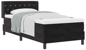 Box Spring Ágy Matraccal Fekete 90x200 cm Bársony