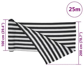 antracitszürke és fehér HDPE belátásgátló háló 2 x 25 m 75 g/m²