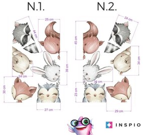 INSPIO Gyerek falmatrica - Erdei állatok az ajtó körül