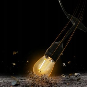 LED kültéri dekorációs füzér 15xE27/1W/230V 15,94 m IP44 fekete
