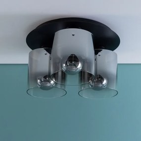 Brilliant - Mennyezeti lámpatest BETH 3xE27/60W/230V átmérő 37 cm fekete/füstszínű