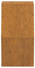 2 db rozsda színű corten acél fali növénytartó 30 x 10 x 25 cm