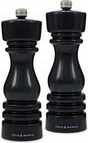 London fekete fényes só- és borsőrlő készlet, 18 cm