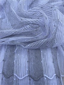 Függöny,háló, csíkos, fehér-hamu, ezüstszál