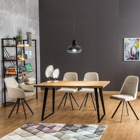 Falcon étkezőasztal tölgy/fekete 150cm