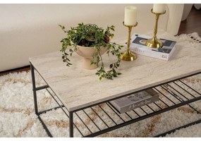 Dohányzóasztal Asude - Fekete, Travertine