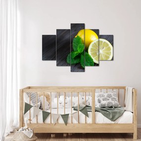 Citrom és a menta az asztalon képe (150x105 cm)