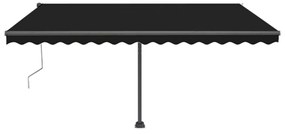 antracitszürke szélérzékelős és LED-es napellenző 450x350 cm