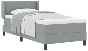 Boxspring Ágy Matraccal, Világosszürke, 100 x 200 cm, Szövet