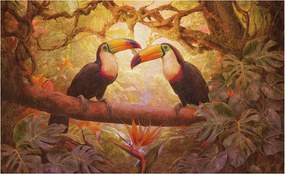 Fotótapéta Flizelin Dekoratív Hálószoba Színes tukánok 416x254