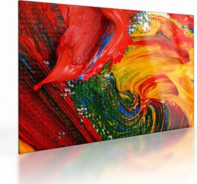 Üveg kép - Kékítő absztrakció ecsettel (70x50 cm)