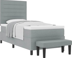 vidaXL Boxrugós ágy matracmal Világosszürke 80 x 200 cm szövet
