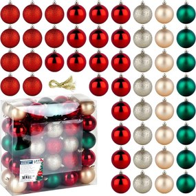 Karácsonyfadísz Törhetetlen Szett Színes Karácsonyfadísz 6CM 50 Db